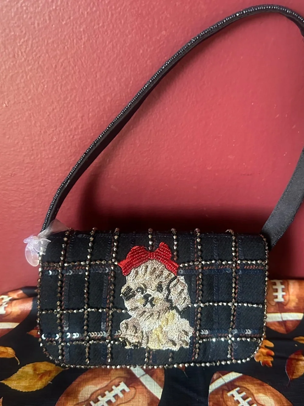 Viral YORKIE beaded bag! NWT!